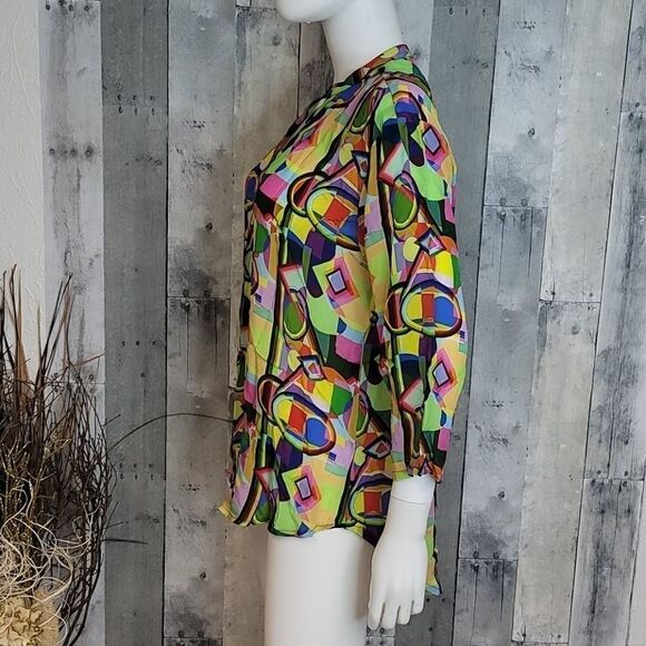 MAST 1883 Colorful high low button down shirt - Picture 3 of 11